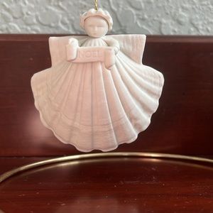 NOEL Bisque Shell Angel Ornament 1992 MARGARET FURLONG